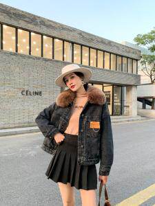 高档牛仔外套狐狸真毛领，女装，雪儿诱惑