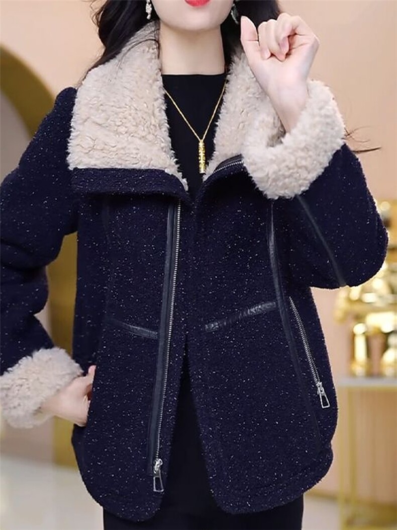 【大货已出】加绒加厚保暖修身显瘦上衣女时尚小香风短款外套女,女装皮草,韩蔻秀