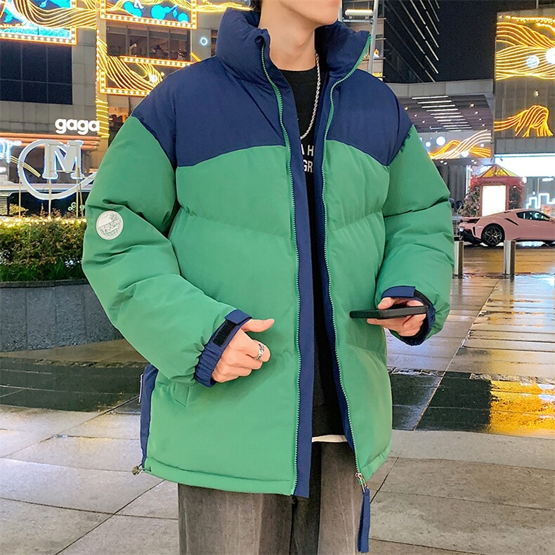 港风潮牌新款拼色立领棉服潮流保暖棉衣M071-P85控118,男装棉衣,星座717