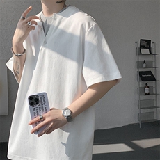 现货T10132-特批33控65夏季新款假两件曼巴棉大码撞色T恤，男装T恤，电商A059