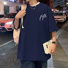 T739大码宽松纯棉运动圆领体恤衫oversize短袖T恤男重磅T，男装T恤，星座304A-1