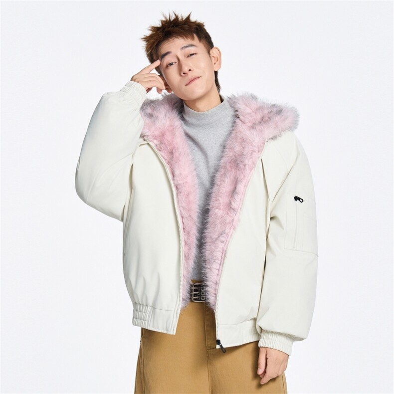 秋冬羽绒服情侣连帽加绒保暖加厚座山雕男外套 XZ309 Y95718 P235图片