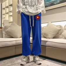 华夫格运动裤男大码抽绳休闲裤卫裤HK78257-P35加绒款P45，男装休闲裤，电商A040