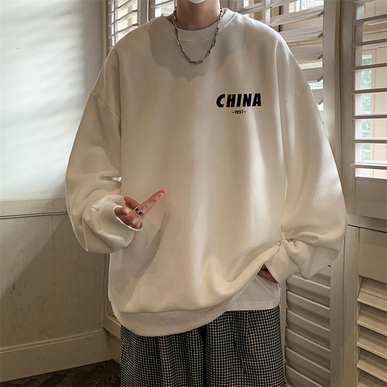 圆领卫衣男大码加厚加绒长袖t恤男S6248-P28加绒款-P33,男装卫衣,电商A040
