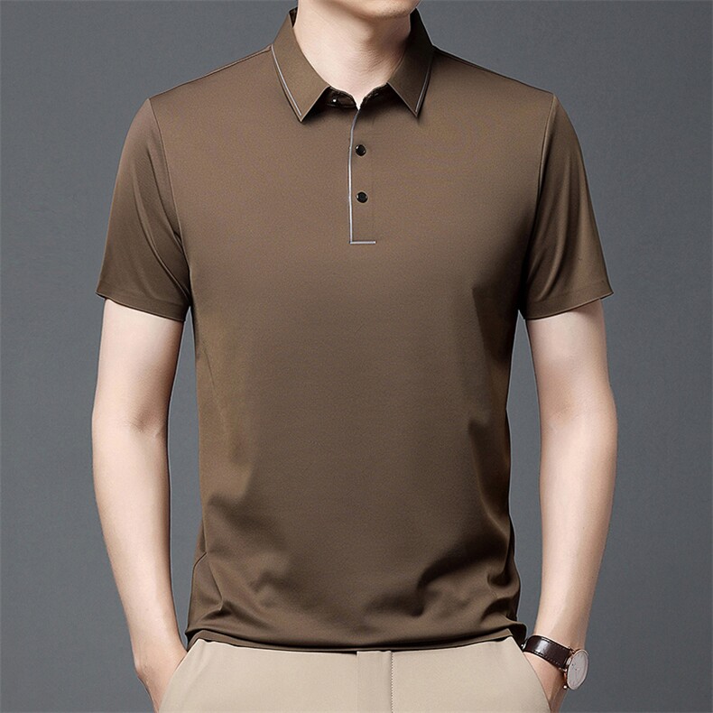 夏季男短袖T恤商务休闲男装中年翻领polo衫半袖上衣JD6816-P57图片