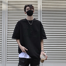 1港风钢印字母设计休闲潮大码M-5XL短袖T恤男DT77796特P28控49，男装T恤，星座226-2