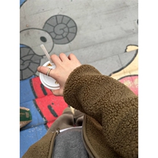 羊羔毛连帽外套130-GS06-P65成分100聚酯纤维，女装短外套，星座1302