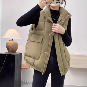 羽绒马甲女2025秋冬新款韩版宽松时尚小个子短款加厚背心外穿马夹图片
