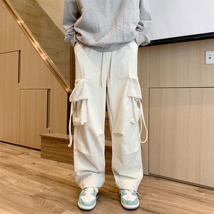 02纯色工装裤男时尚简约宽松直筒大口袋休闲裤XZ211-1-K2202-P65图片