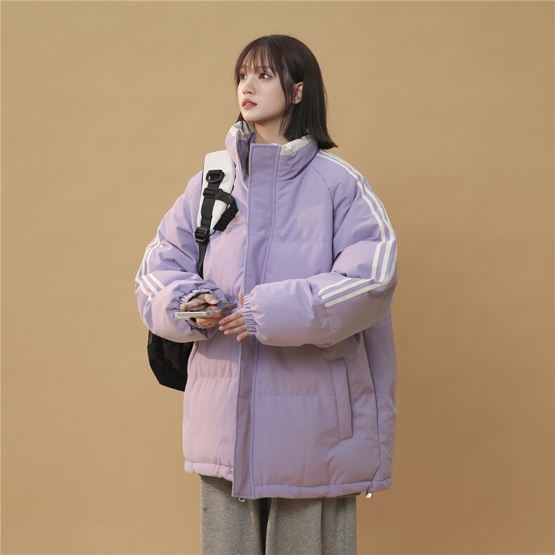 ！冬季条纹五防立领加绒加厚棉衣情侣撞色棉服外套MY7777-P68,男装棉衣,星座610B-1
