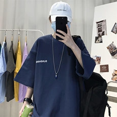 XZ115A-T06200克纯棉男女字母印花大码S-5XL10色T恤衫圆领半袖，男装T恤，星座115A-3