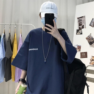 XZ115A-T06 200克纯棉男女字母印花大码S-5XL 10色T恤衫圆领半袖图片
