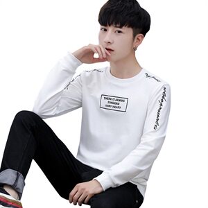 佳乐W810男士长袖t恤男薄款宽松青少年秋衣衣服潮流卫衣图片