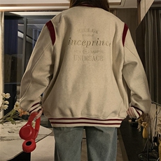 2024年新款港风日系复古字母刺绣立领棒球服夹克外套JK1262-P80，男装夹克，星座313A(原308A-2)