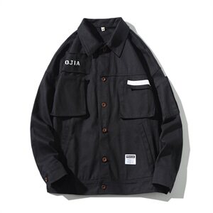 2021春秋季新佳乐日系潮男大码贴布工装翻领夹克外套J972-P65图片