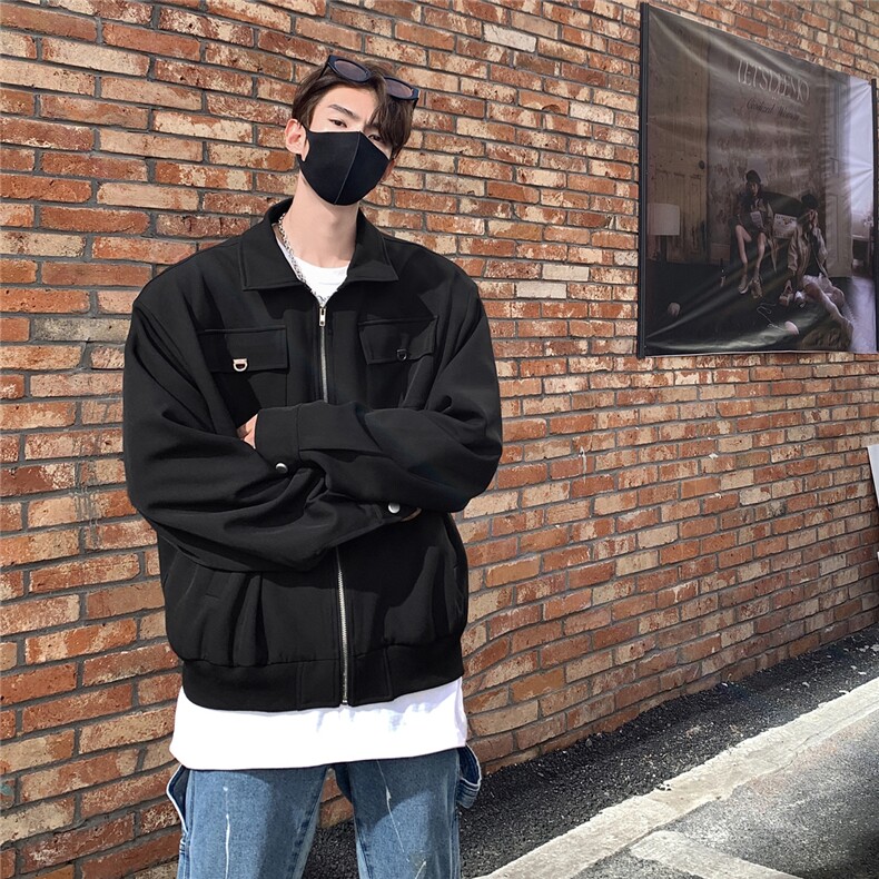 短款垫肩设计轻奢韩版纽扣秋装开衫夹克高领外套JK1004-P115,男装夹克,星座216(原A116)
