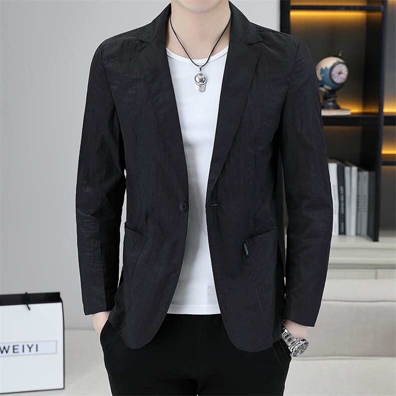 夏季新款轻薄冰丝纯色小西装时尚休闲防晒服XZ1304-2-8361-P65,男装西服,星座613B