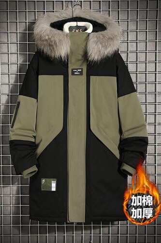 8XL~M冬季新款2021加厚大毛领中长款棉大衣男货足支持各种活动，男装棉衣，钱塘717(原712)