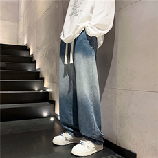 港风男生牛仔裤潮牌高街抽绳裤子K506P50，男装牛仔裤，电商D325