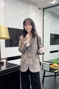 【现货】2021春秋装新款英伦风格子西装 166-XZ03P95控158图片