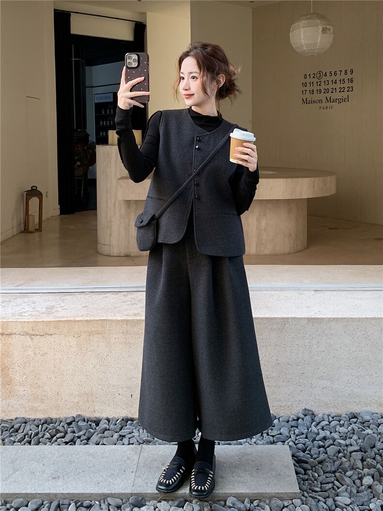 26年春季通勤风马甲阔腿裤套装182-8691-P228K348,女装套装/套裙,帛香坊