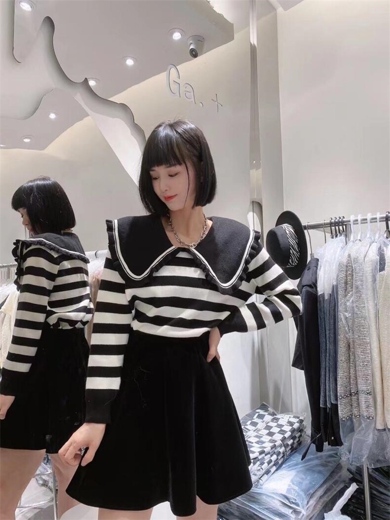 娃娃领毛衣，女装针织衫/毛衣，TANG.+