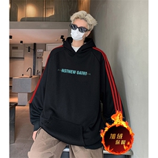 抖音得物供货提供视频秋冬重磅美式宽松织带连帽卫衣2310，男装卫衣，电商A486