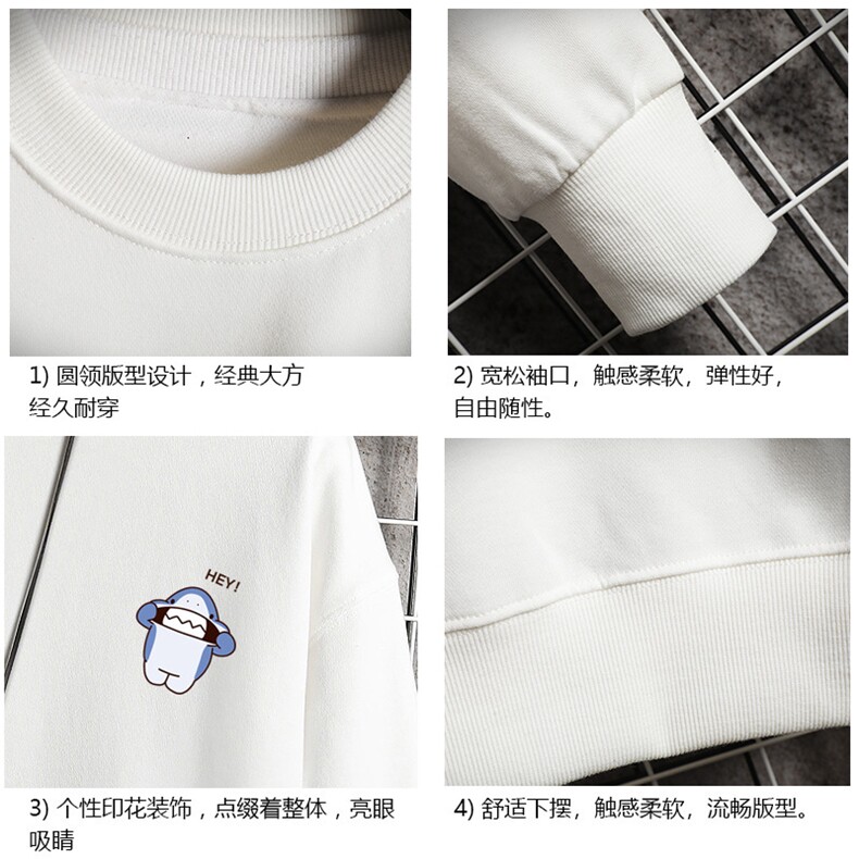 S6167-P28加绒款-P33秋季圆领卫衣男大码韩版宽松长袖外套网格,男装卫衣,电商A040A