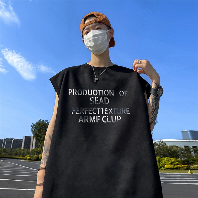 量大优供视频得物直播品230克夏季麂皮绒背心无袖T恤BJ367，男装背心/马甲，电商A486