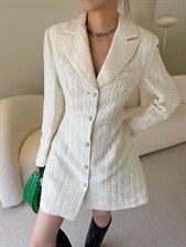 提花褶皱西装裙，女装西装，LION&CAT(2F)