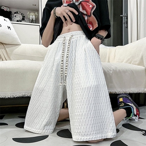 B221 2023夏装新款青少年港风休闲冰丝短裤五分裤 LK22033-P40图片