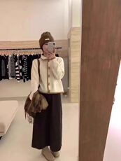 女士秋冬简约时尚加厚开衫羊毛，女装羊毛衫，冀清阳荣