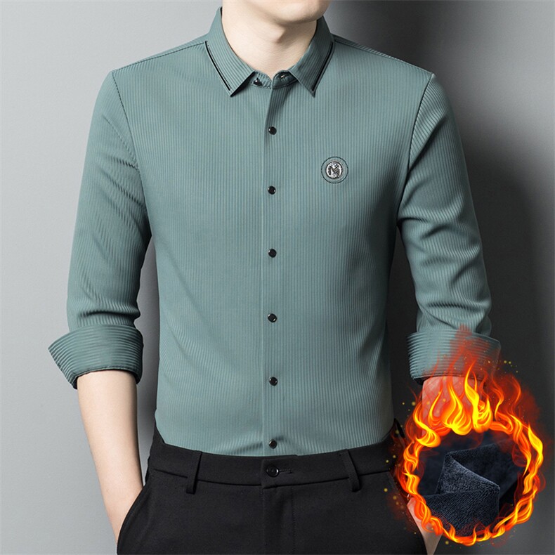 CA10408831钱塘2020-2冬季厚款时尚休闲加绒中年男士衬衣P92,男装衬衫,钱塘207-2