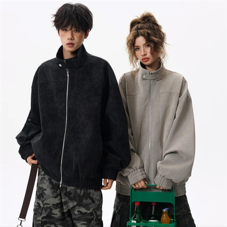 网图粉色皮夹克秋季立领外套JK563-特P70，男装夹克，星座1213