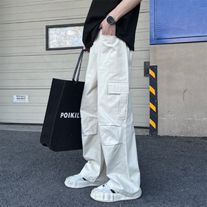 现货日系侧边大口袋纯棉直筒降落伞兵工装裤 男女同款829P55图片