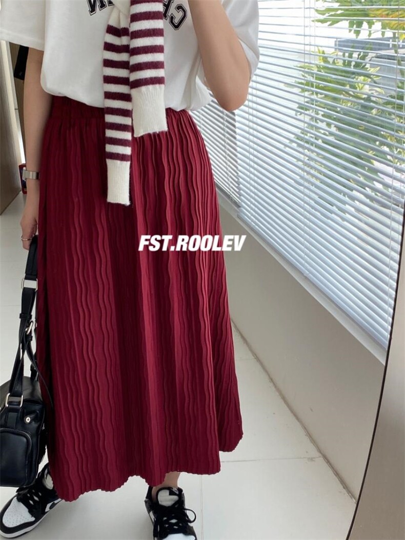 肌理感压褶裙，其它，FST