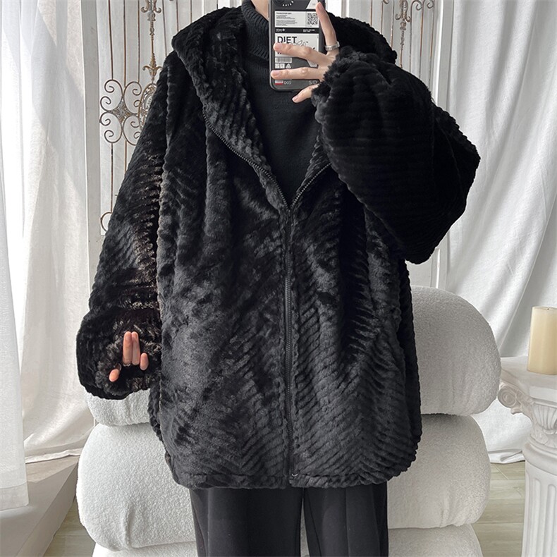 顺滑毛绒棉衣外套男KD462-P120图片