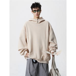 8XL-M美式重磅连帽卫衣大码结构设计拼接上衣秋季外套WY9106特P50图片