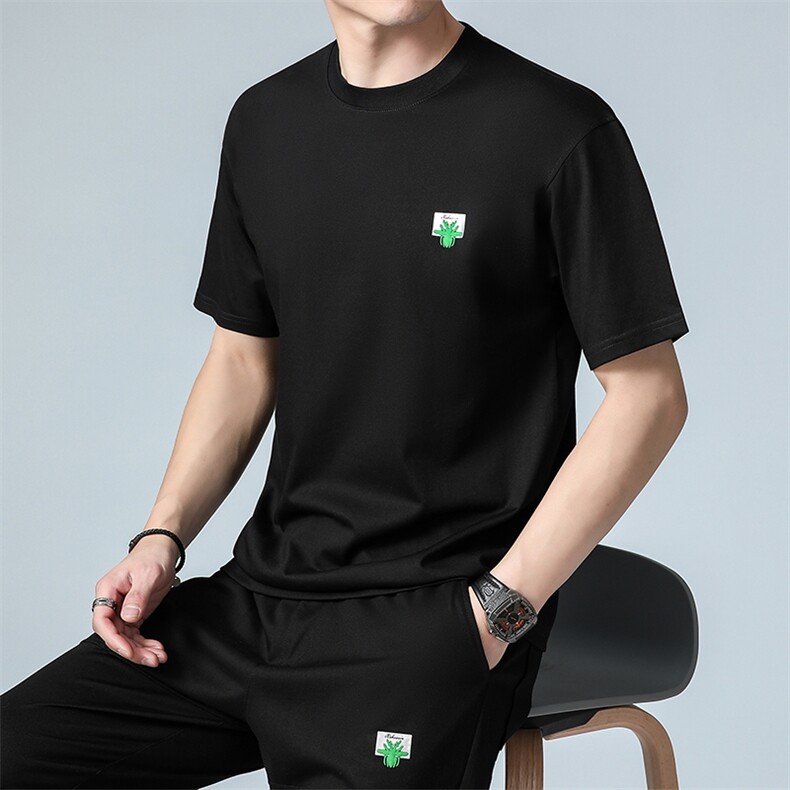 短袖t恤男士2023新款夏季薄款潮牌冰丝半袖宽松圆领体恤衣服男装,男装T恤,电商B212（原钱塘6029）