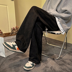 麂皮绒直筒休闲裤B342-K7006-P50控68，男装休闲裤，电商B342
