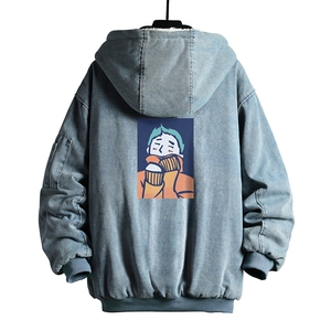 NM53042-P140 牛仔外套男大码加厚加绒棉衣男羊羔毛棉服男图片