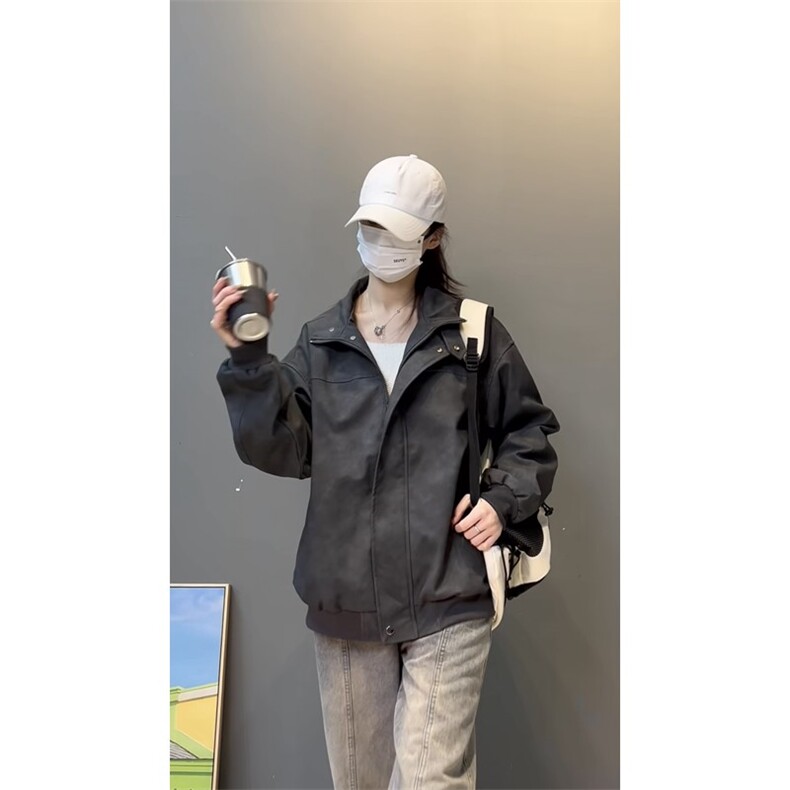 （量大差价足）春秋款复古PU皮夹克磨砂质感外套1213-DY2313-P95,男装夹克,星座1213
