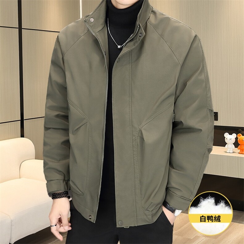 羽绒服男新标50白鸭绒夹克外套休闲时尚立领男士上衣Y3076-P140图片