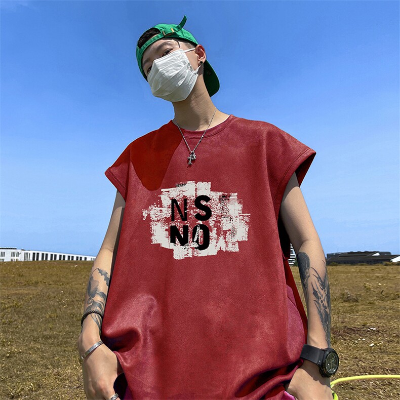 量大优供视频得物直播品220克夏季麂皮绒背心无袖T恤BJ157,男装T恤,电商A486