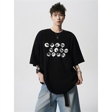 孔洞透视短袖镂空T恤眼睛印花美式痞帅短袖1016-1T354P38K69，男装T恤，星座1016-1（原电商B408-1）