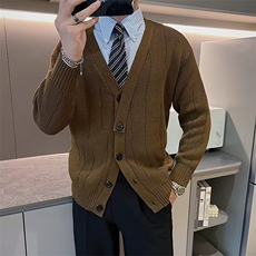 轻熟风秋冬新款设计感复古宽松潮流休闲开衫男针织衫外套毛衣，男装针织衫/毛衣，星座1013