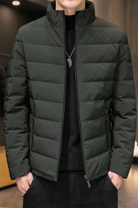 冬季新款男士商务休闲羽绒服中青年厚款保暖男装外套白鸭绒上衣图片