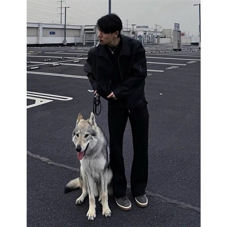 cleanfit黑色美式痞帅皮衣外套男春季短款高级感机车服潮牌皮夹克,男装夹克,星座1213