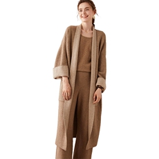 新款女装羊绒大衣时尚人字纹设计优雅显瘦秋冬，女装羊绒大衣，绒创羊绒