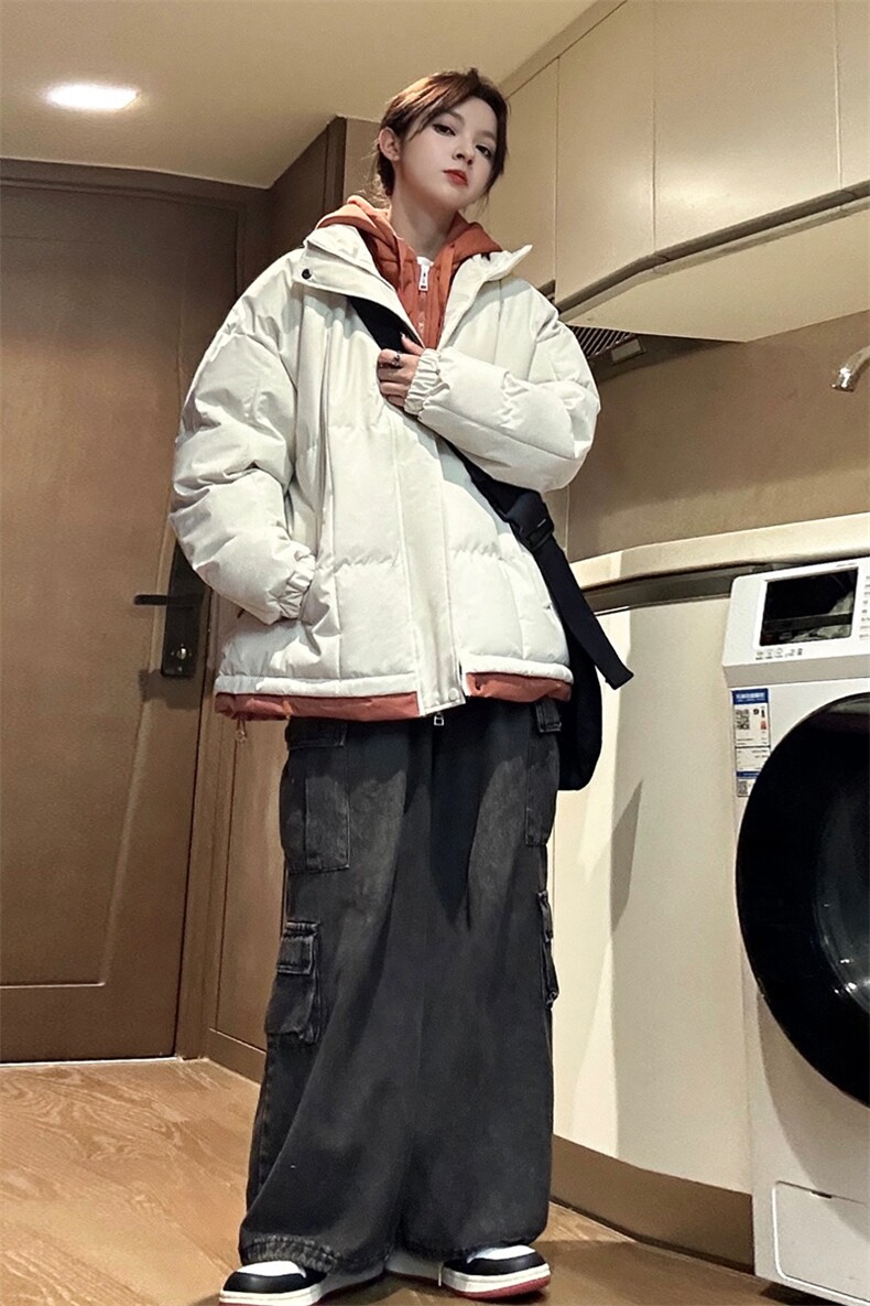 中性风冬季防水防寒加厚保暖光版假两件连帽棉衣二开MY9888P90,男装棉衣,星座309（原A406）